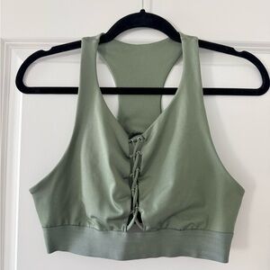 PINK Victoria's Secret Olive Lace-Up Bra